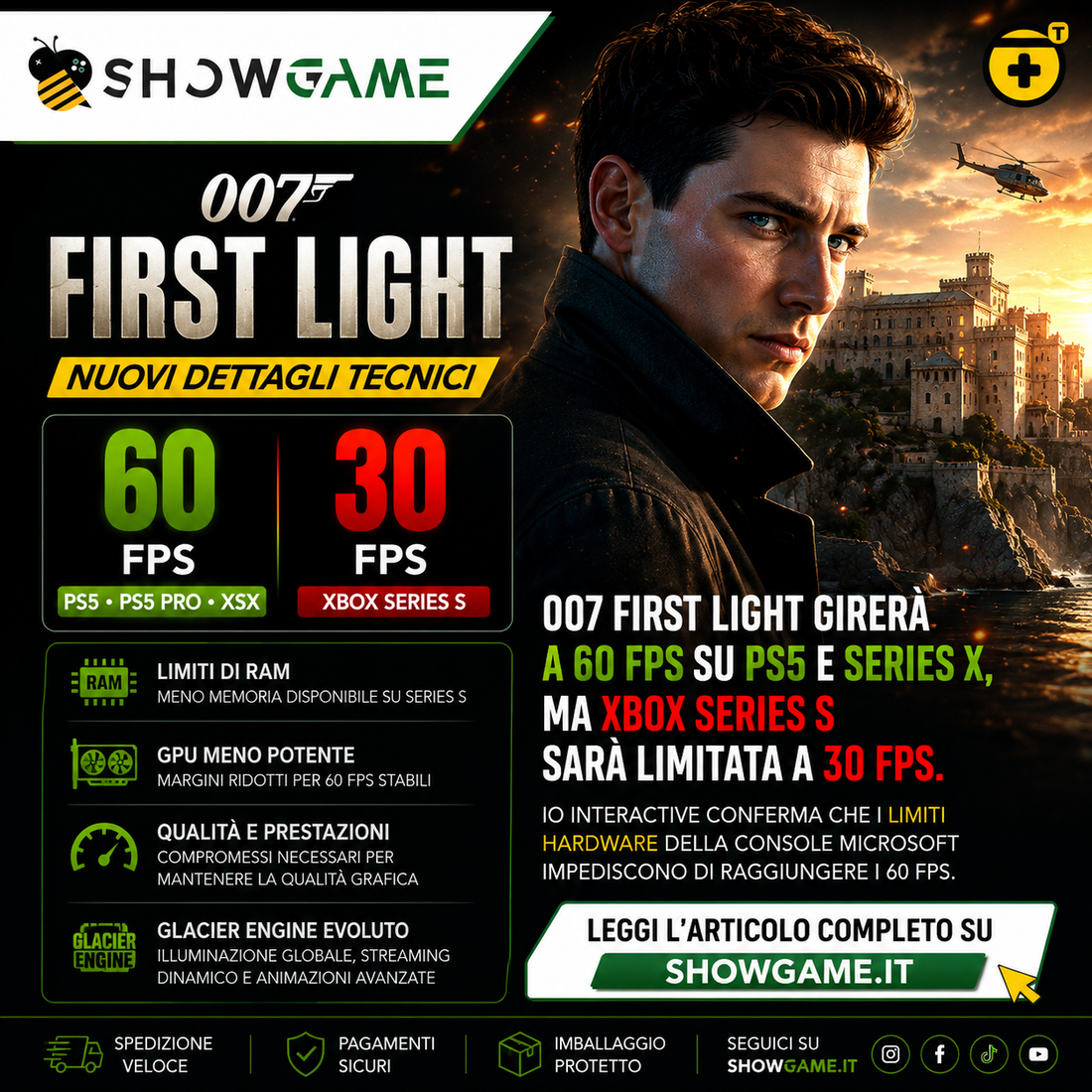 007 First Light punta ai 60 FPS, ma Xbox Series S dovrà fermarsi a 30 FPS
