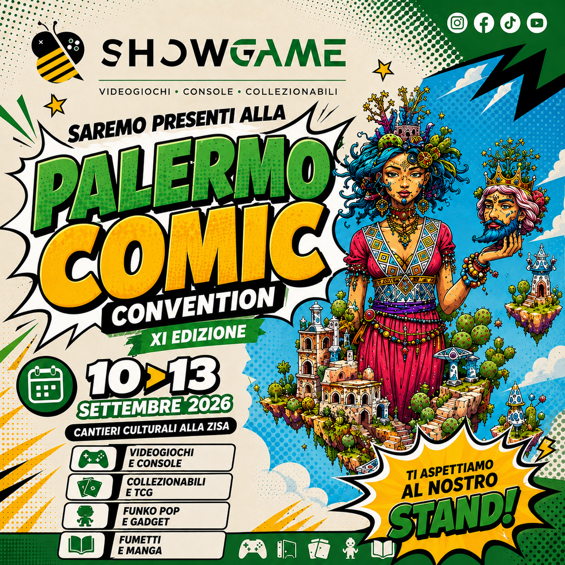 ShowGame al Palermo Comic Convention 2026: vi aspettiamo dal 10 al 13 settembre!