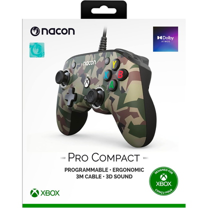 Controller Wired Xbox One Series X PC Camo Green Pro Compact Nacon