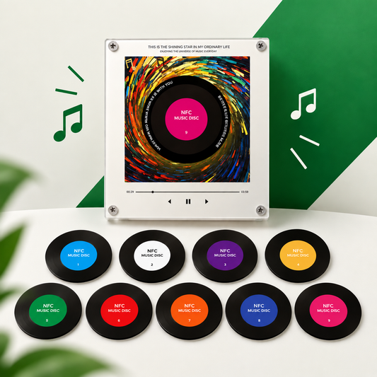 Mini Lettore Musicale NFC Universale con 12 Dischi e Luce LED
