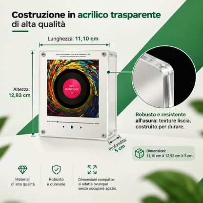 Mini Lettore Musicale NFC Universale con 12 Dischi e Luce LED