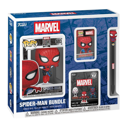 Funko Pop Marvel Spider-Man 593 Bundle 4 Pezzi