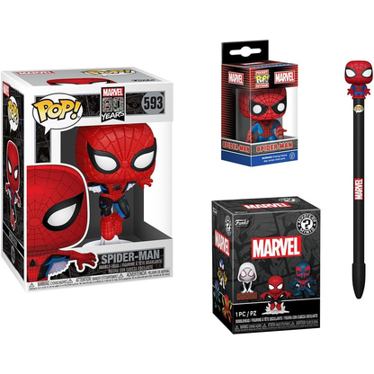 Funko Pop Marvel Spider-Man 593 Bundle 4 Pezzi