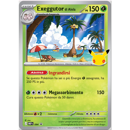 Pokémon GCC 30° Anniversario Collezione con Adesivi Exeggutor ITA