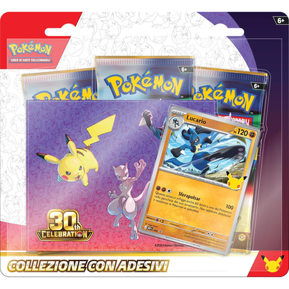 Pokémon GCC 30° Anniversario Collezione con Adesivi Lucario ITA