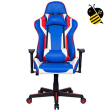 Sedia Gaming American Reclinabile Blu Rossa