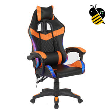 Sedia Gaming Arancione Nera con Led RGB