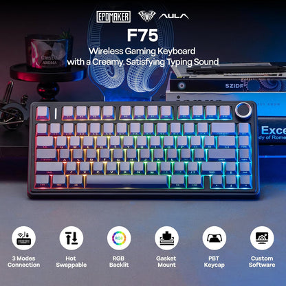 Tastiera Aula Gaming Magnetica F75 HE Gradient Grey RGB