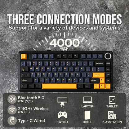 Tastiera Aula Gaming Meccanica F75 Thunder Black Blue Orange RGB