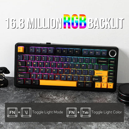 Tastiera Aula Gaming Meccanica F75 Thunder Black Blue Orange RGB