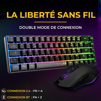 Set Tastiera e Mouse Gaming Wireless RGB The G-Lab Hydrogen WL