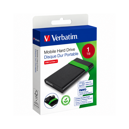 Hard Disk Verbatim Portatile USB 3.2 1 TB (Ricondizionato)