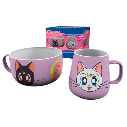 Set Colazione Tazza e Ciotola Sailor Moon Luna e Artemis ABYstyle