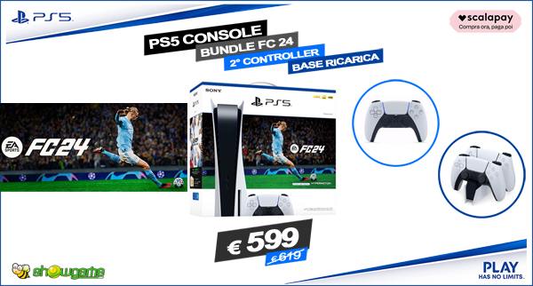 Console PlayStation 5 + EA SPORTS FC 24 + 2° Controller + Base Ricarica -  Showgame